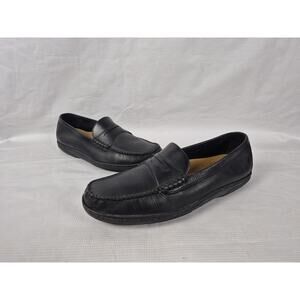 COLE HAAN Mens Size 8 M Riverside Penny Loafer Black Leather Driving Shoes Soft